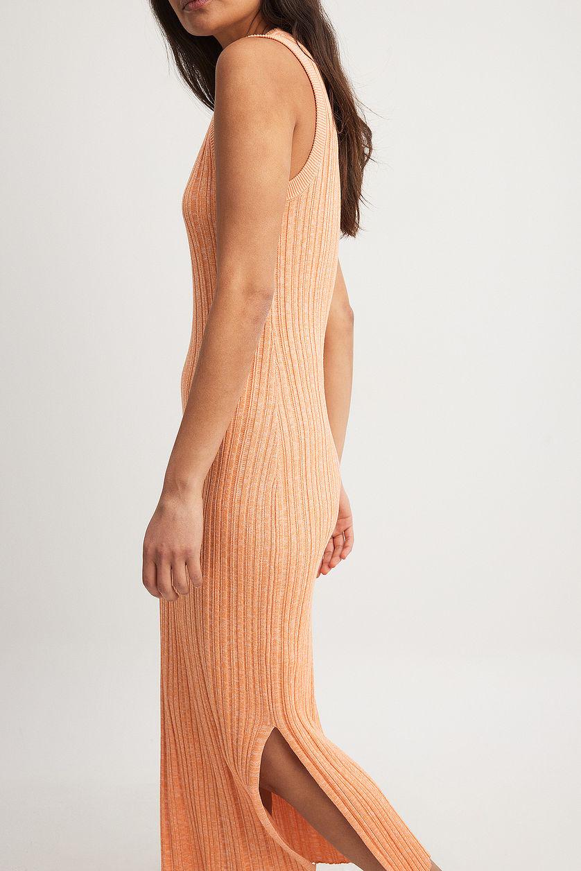 Knitted Ribbed Sleeveless Midi Dress Product Image