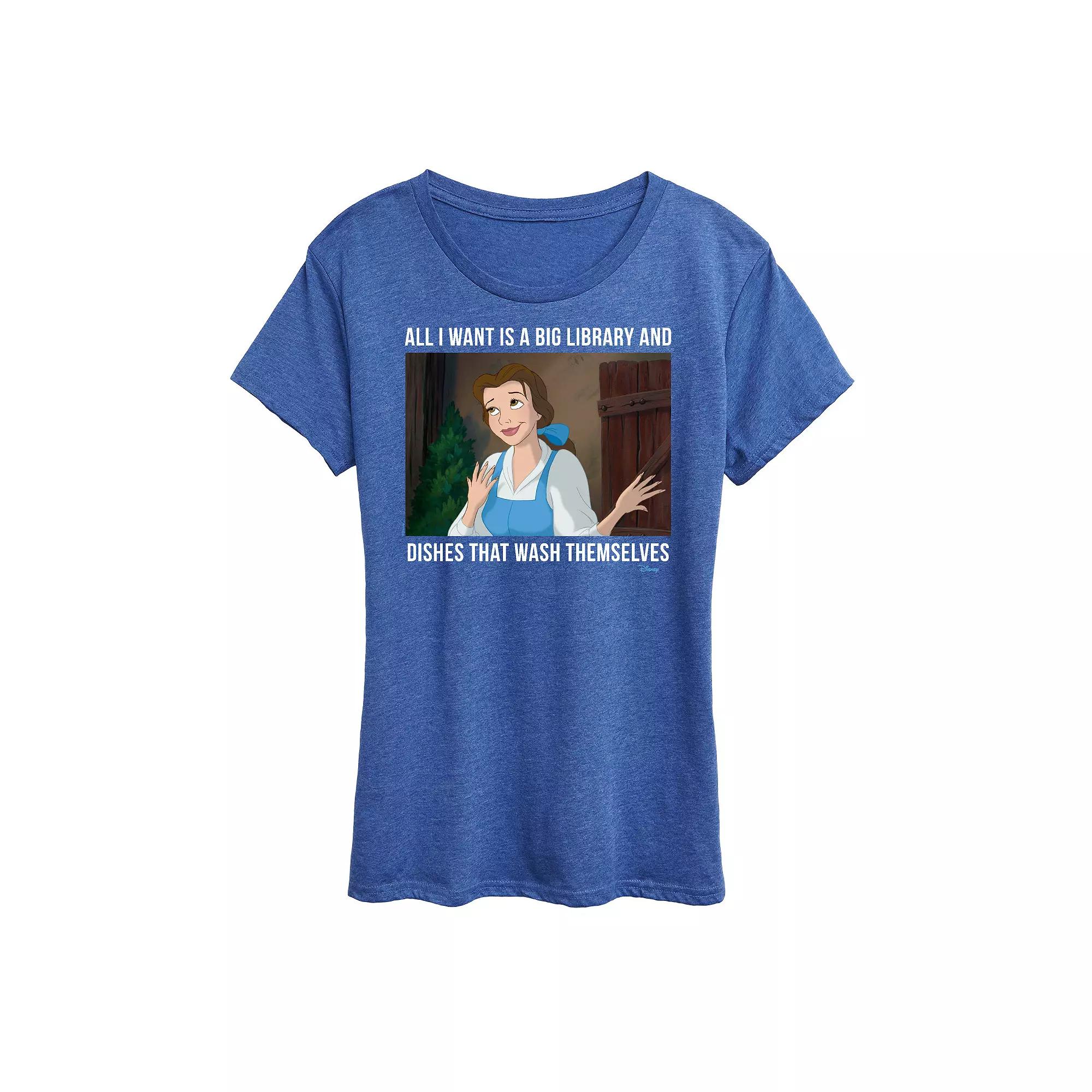Disney Princess Belle Women's Library Graphic Tee, Girl's,  Product Image