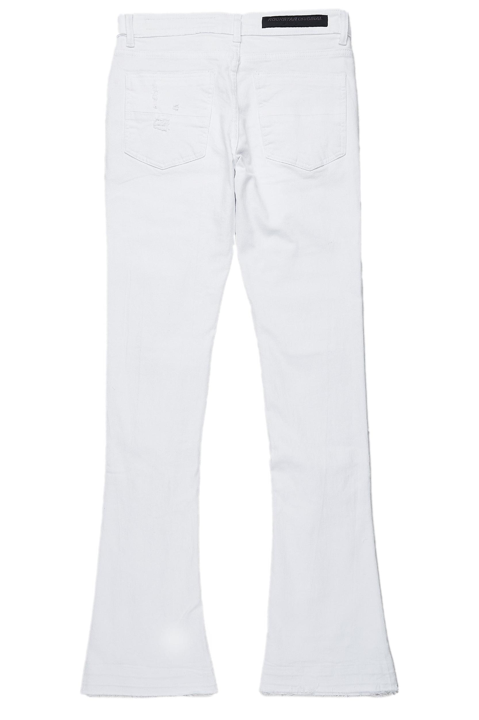 Holibert White Stacked Flare Jean Male Product Image