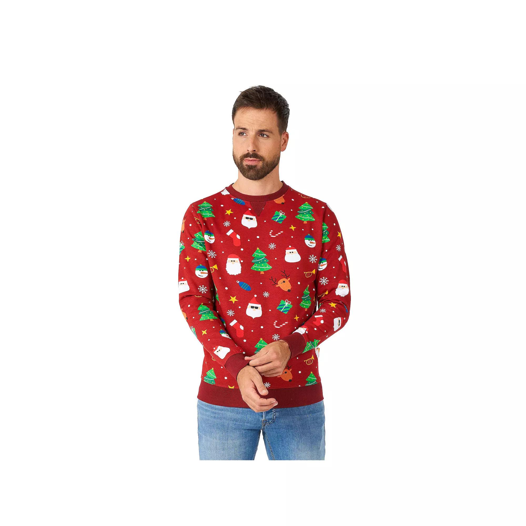Men's Festivity Red Christmas Sweater,  Product Image