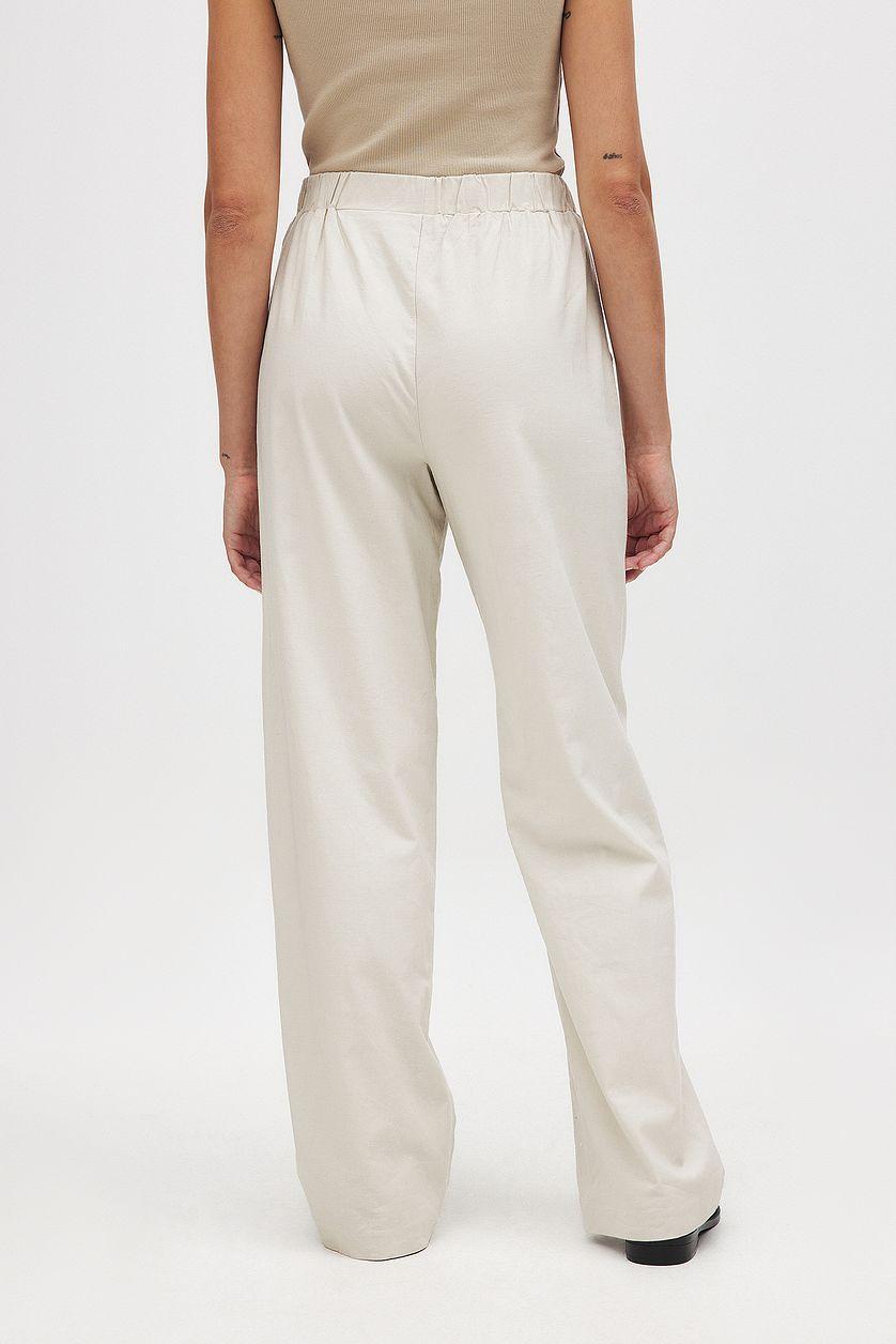 Linen Blend Loose High Waist Pants Product Image