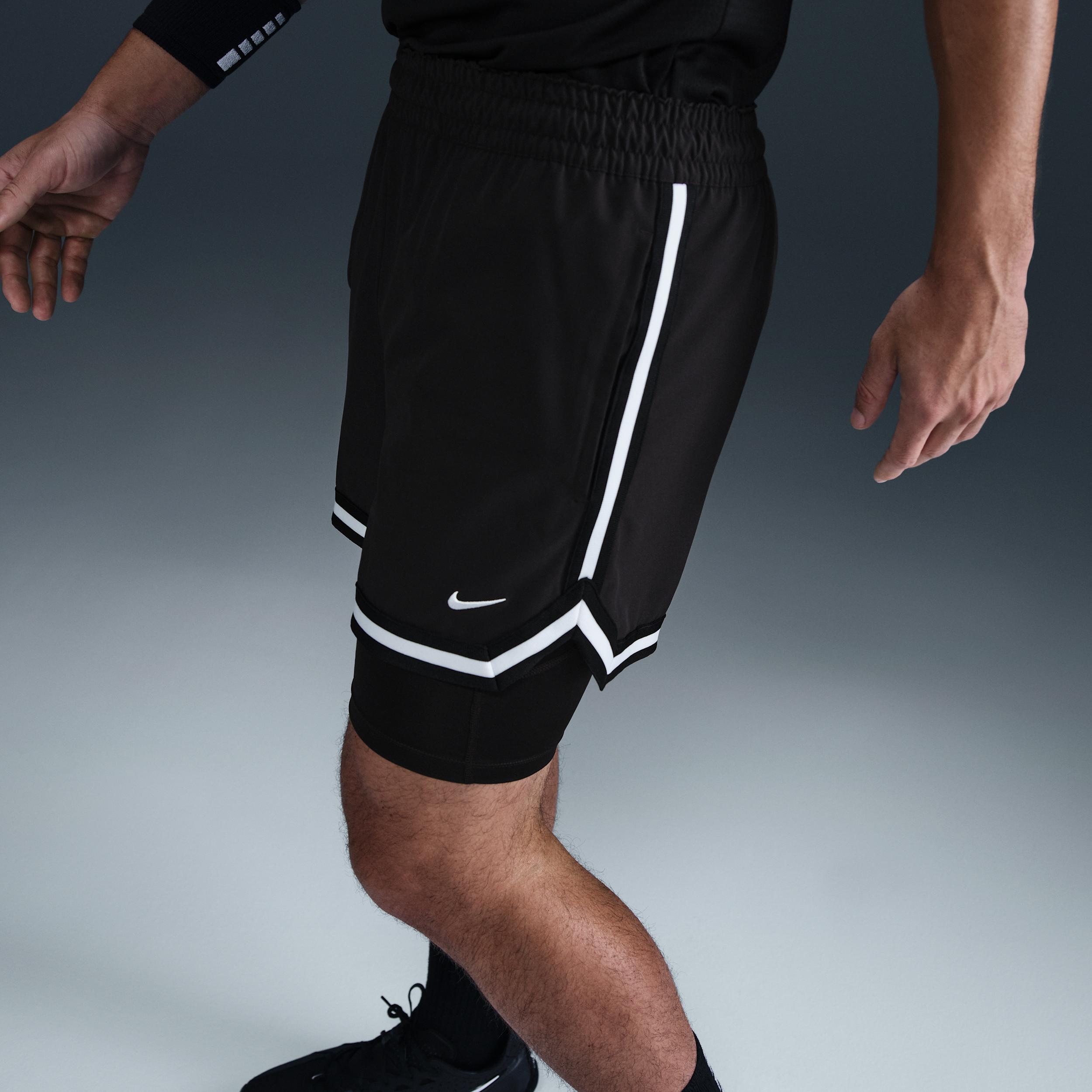Nike Mens DNA Dri-FIT 4 2-in-1 Basketball Shorts | HJ4233-010 Product Image