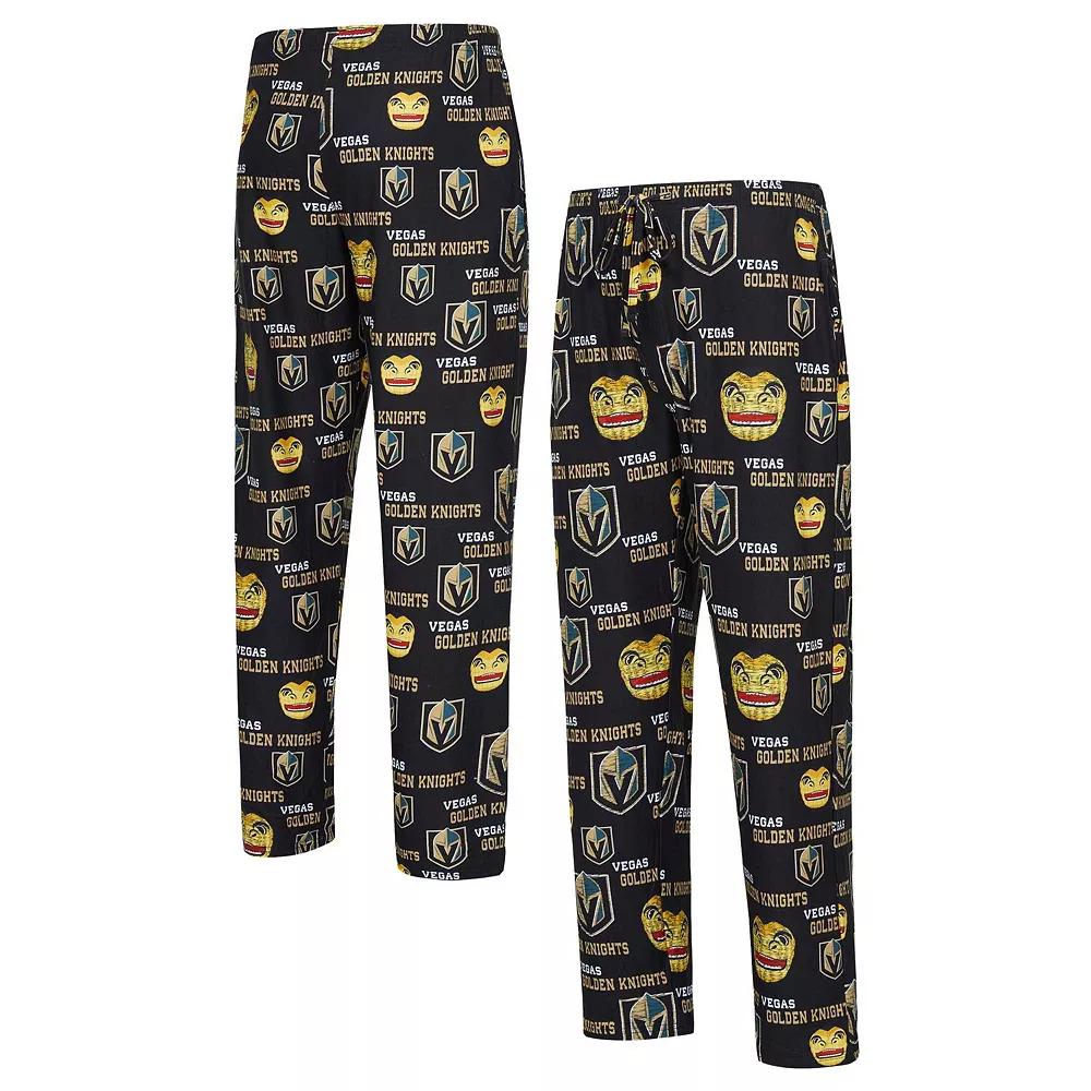 Men's Concepts Sport Black Vegas Golden Knights All Over Print Knit Pants,  Product Image