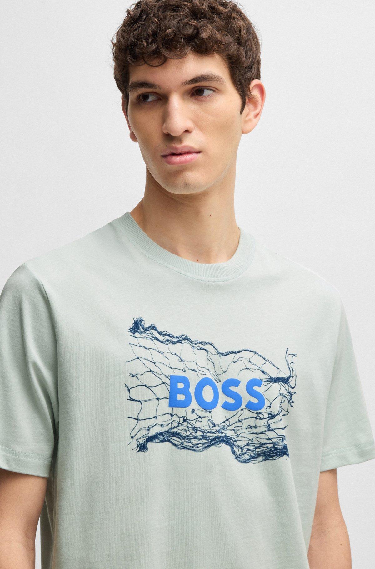 Cotton-jersey T-shirt with logo artwork Product Image