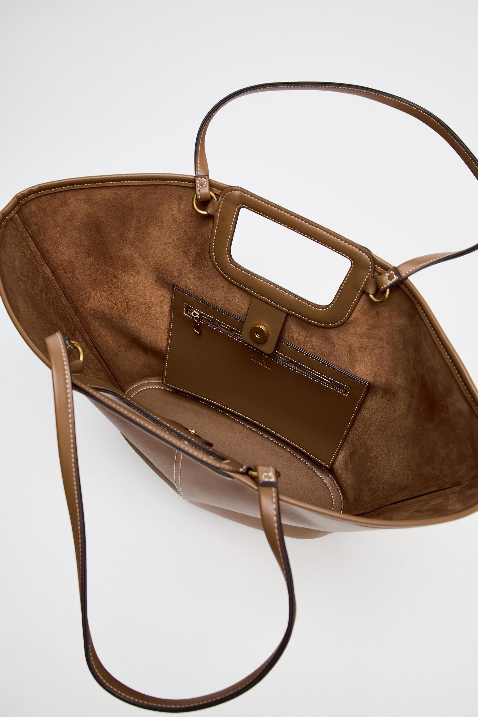 TOPSTITCHED MAXI TOTE BAG Product Image