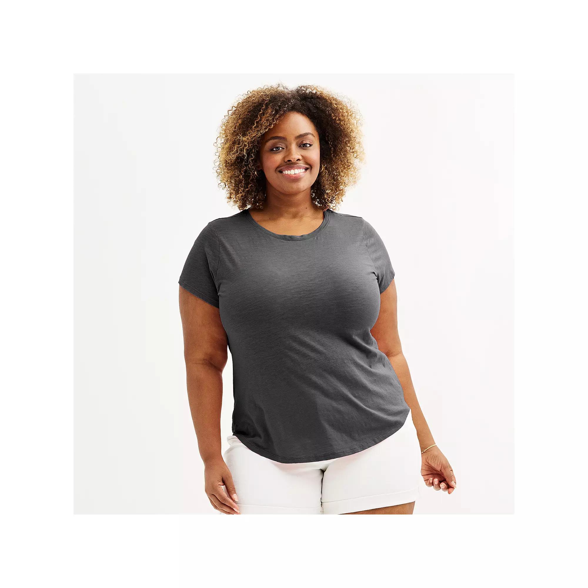 Plus Size Sonoma Goods For Life® Short-Sleeve Crew Tee, Women's, Size: 5XL, Filigree Product Image