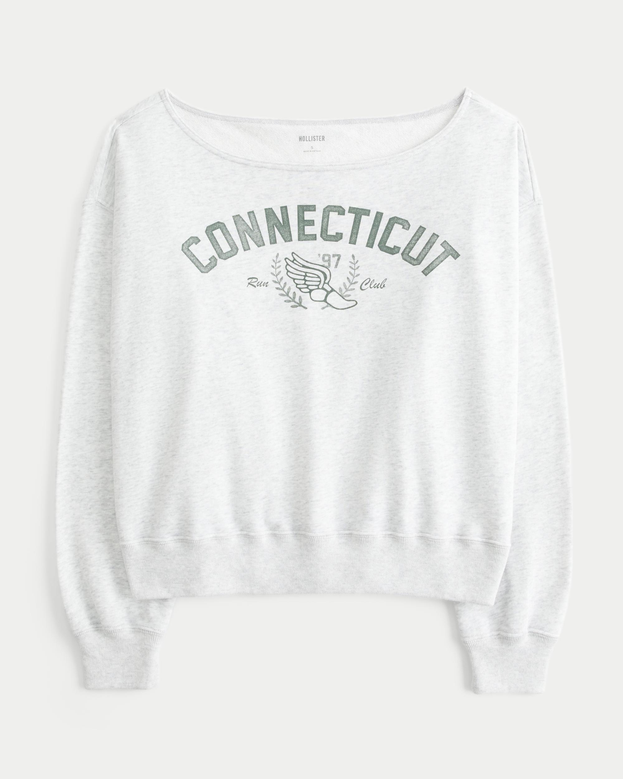 Easy Off-the-Shoulder Boston Sports Graphic Sweatshirt Product Image
