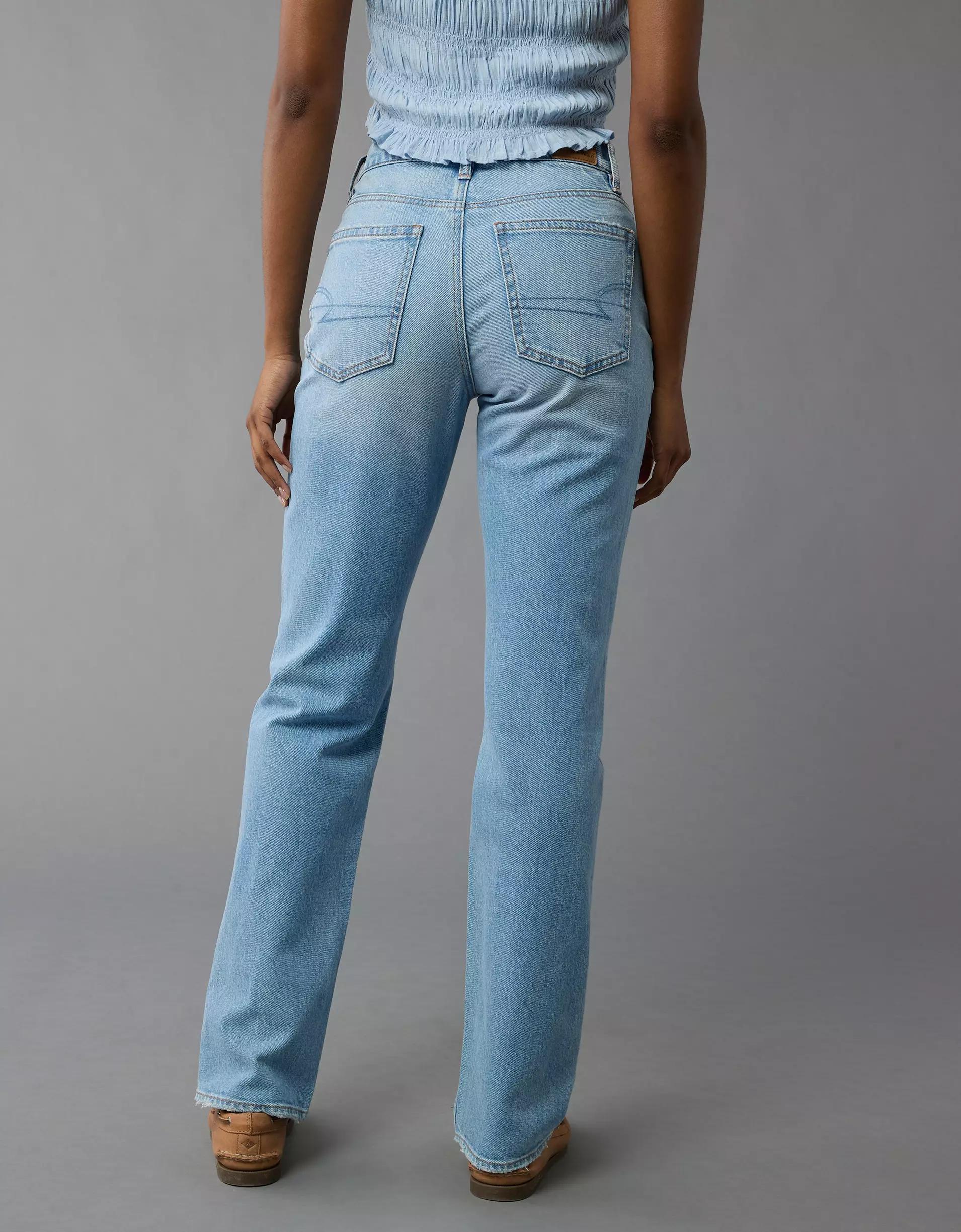 AE Stretch Super High-Waisted Straight Jean Product Image