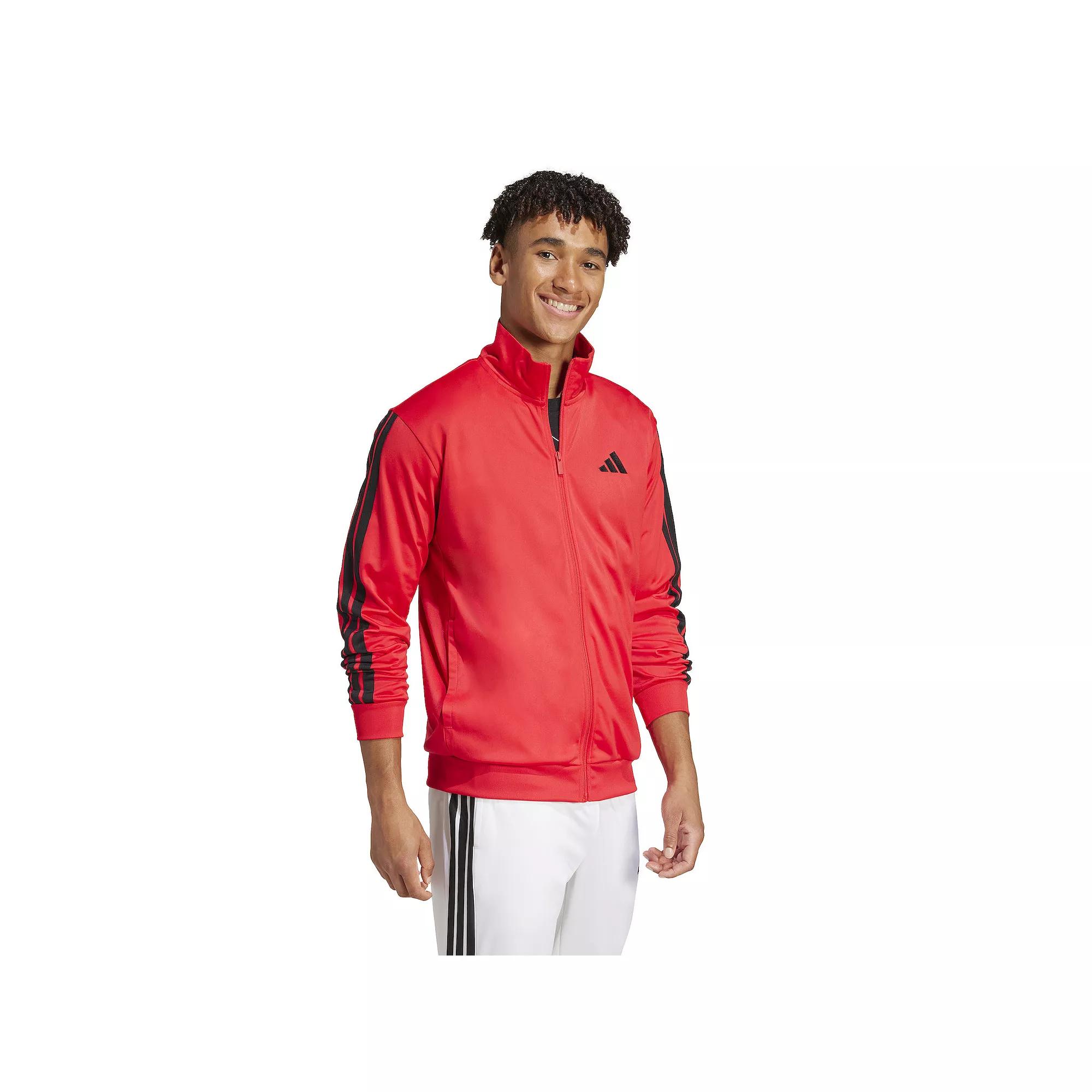 Big & Tall adidas 3-Stripes Tricot Sportswear Zip Front Track Top, Men's,  Product Image