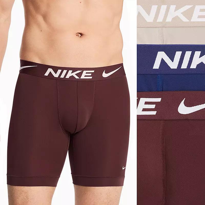Men's Nike Dri-FIT Essential 3-pack Microfiber Long-Leg Boxer Briefs, Size: Medium, Grey Product Image