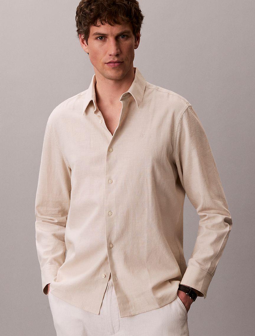 Linen Cotton Classic Button-Down Shirt Product Image