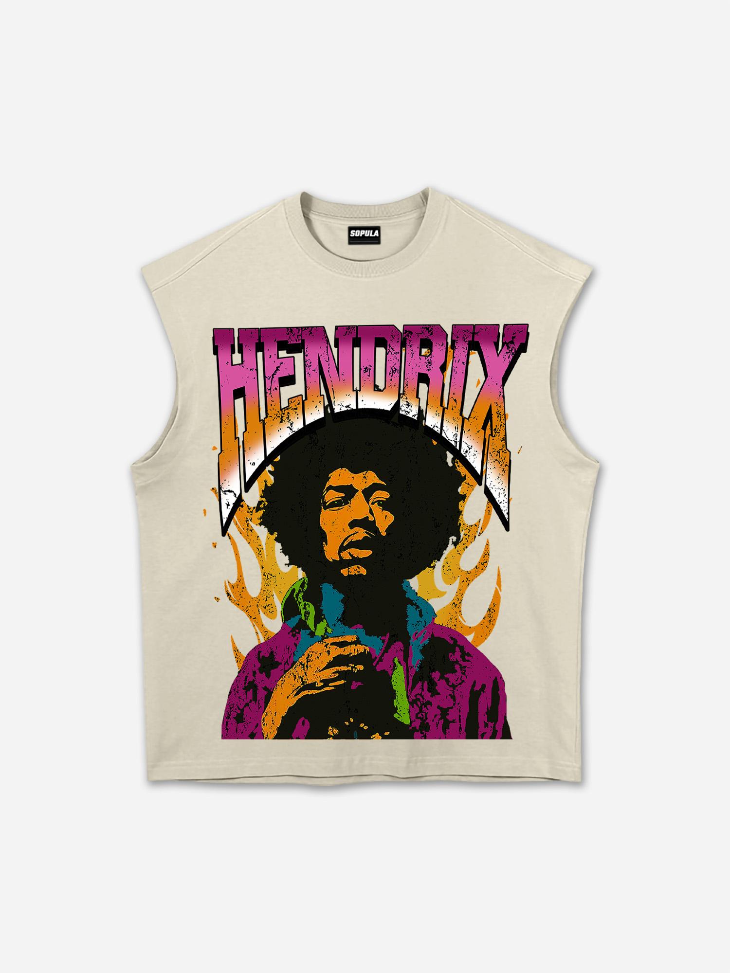 Sopula Jimi Hendrix Print Cotton Tank Top Product Image