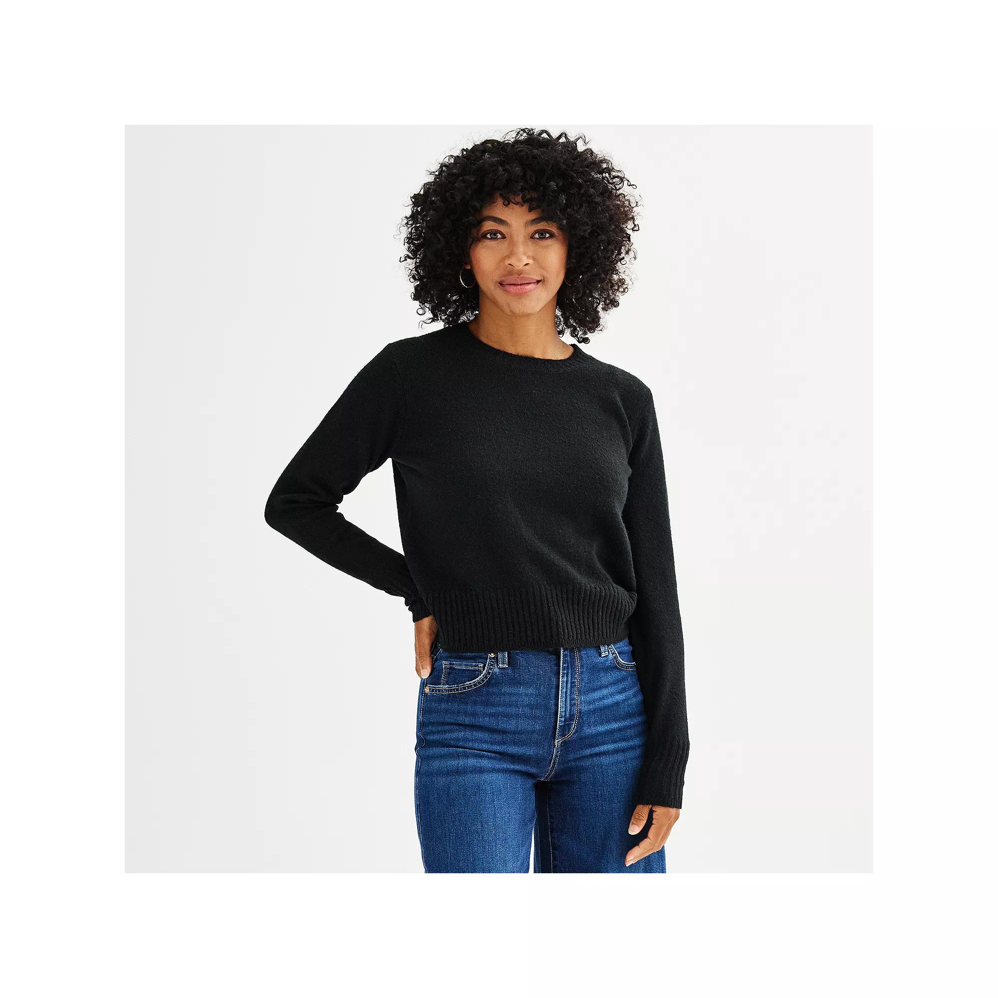 Petite Women's Sonoma Goods For Life® Crewneck Sweater,  Product Image