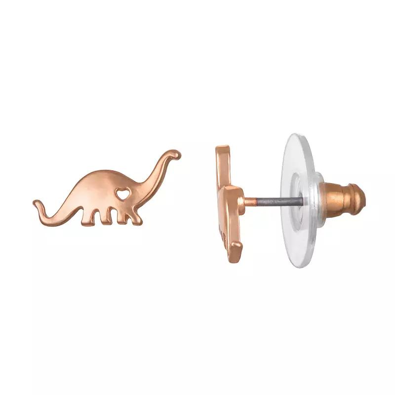 LC Lauren Conrad Dinosaur Nickel Free Stud Earrings, Women's, Rose Gold Tone Product Image