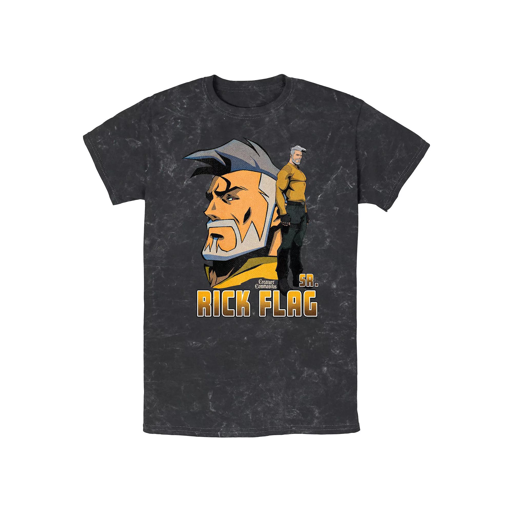 Men's Creature Commandos Rick Flag Sr. Poster Mineral Wash Graphic Tee,  Product Image