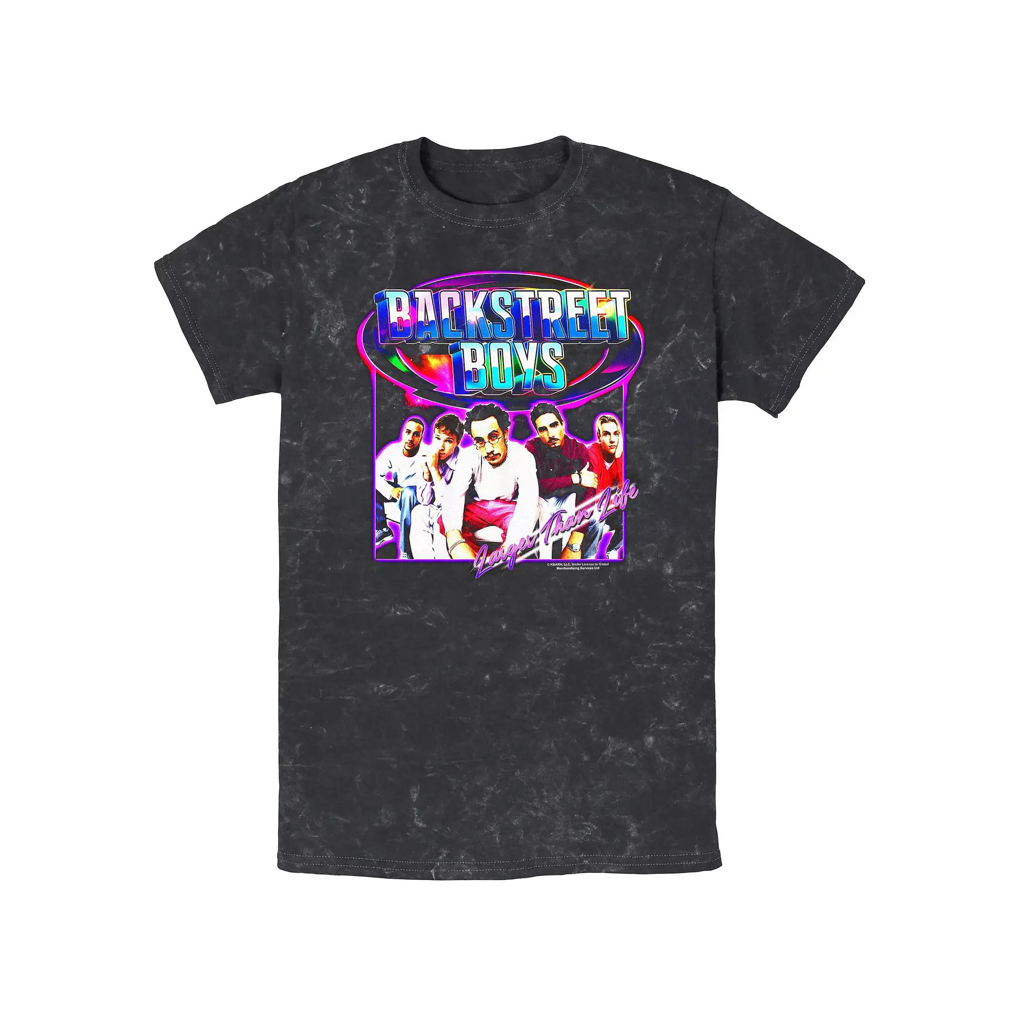 Men's Backstreet Boys Larger Than Life Cover Mineral Wash Graphic Tee,  Product Image