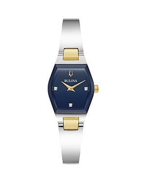 Bulova Womens Blue Dial Quartz Analog Two Tone Bracelet Watch - Two tone Product Image