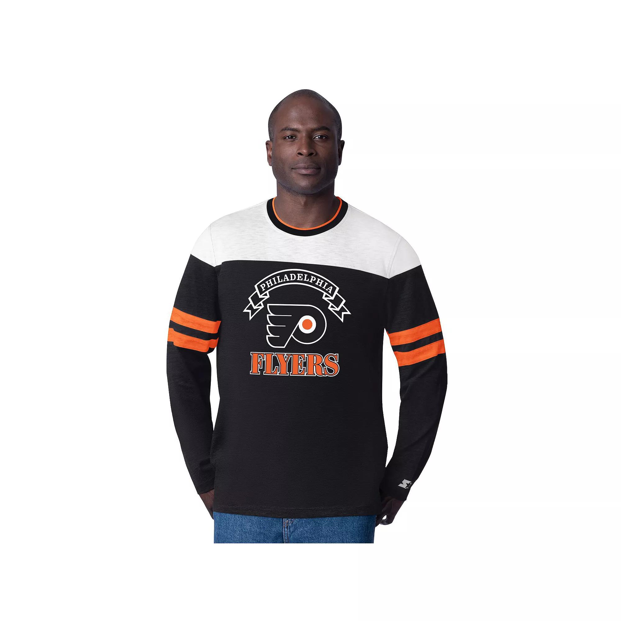 Men's Starter Black Philadelphia Flyers Blitz Durene Long Sleeve T-Shirt,  Product Image