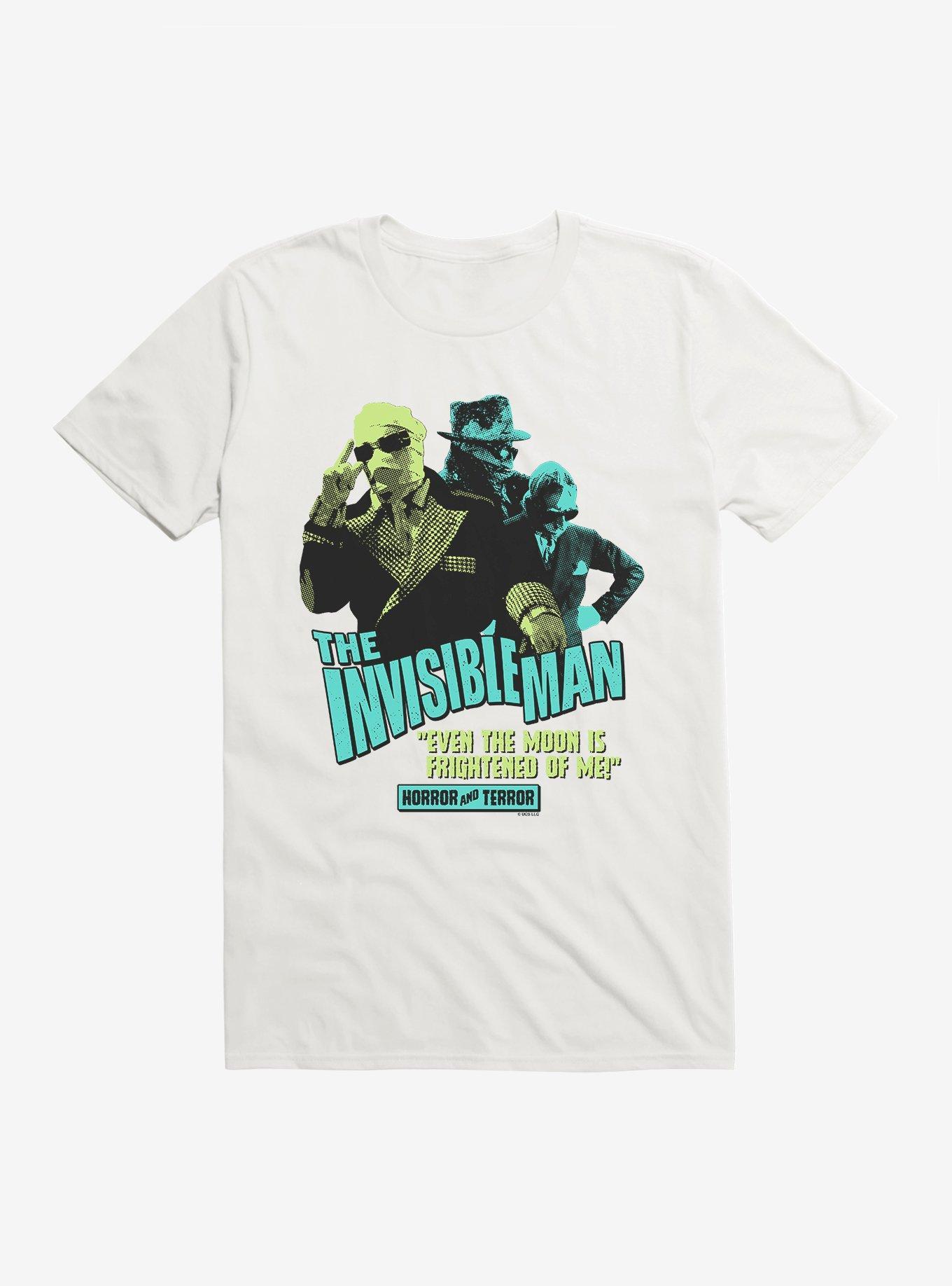 Universal Monsters The Invisible Man Neon Pop Art Movie Quote T-Shirt Product Image
