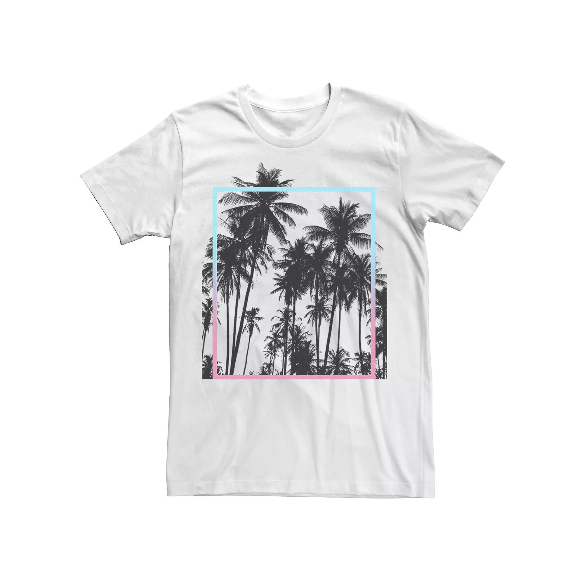 Big & Tall Paradise Palm Trees Gradient Box Design Tee, Men's,  Product Image