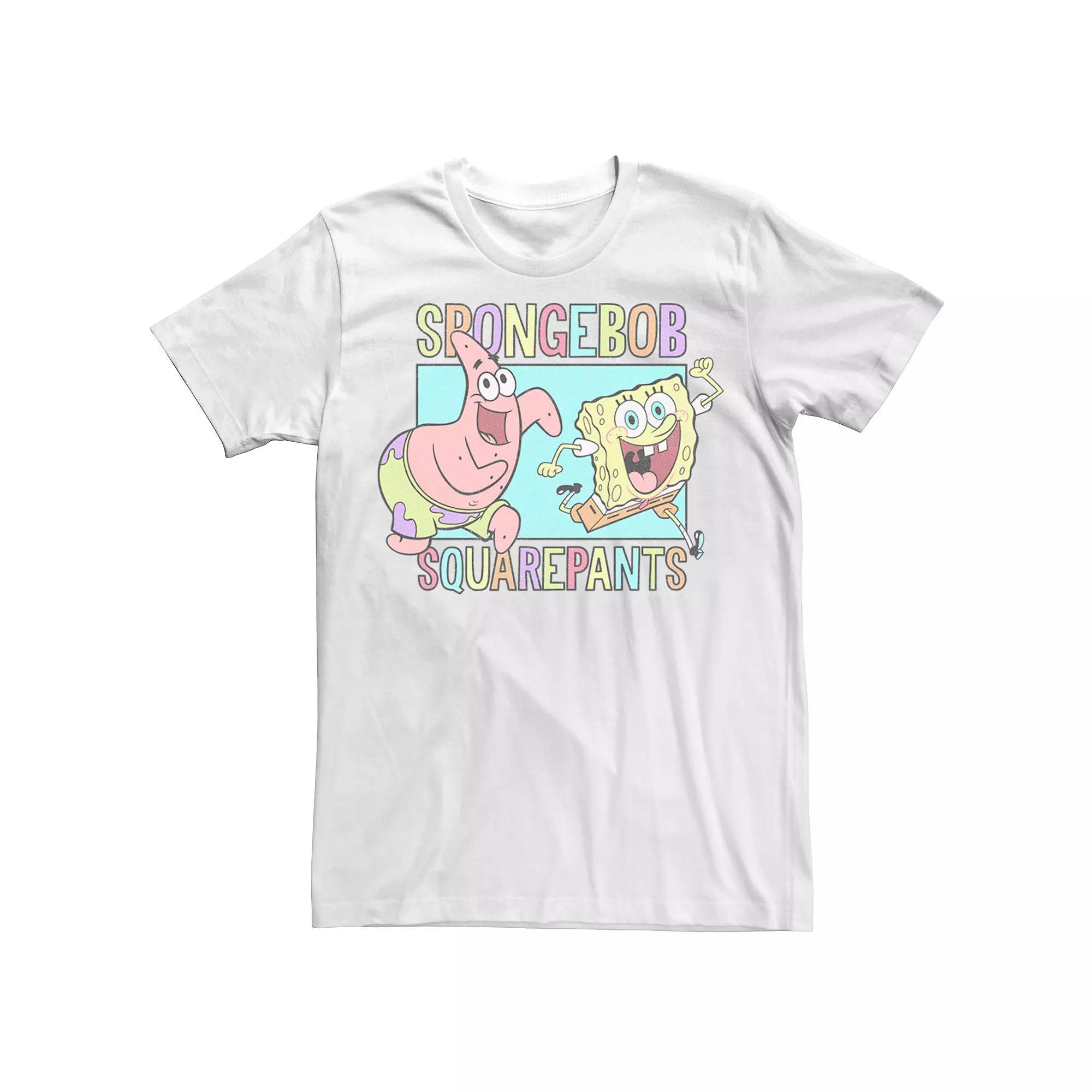 Men's Sponge Bob Happy Running With Patrick Tee,  Product Image