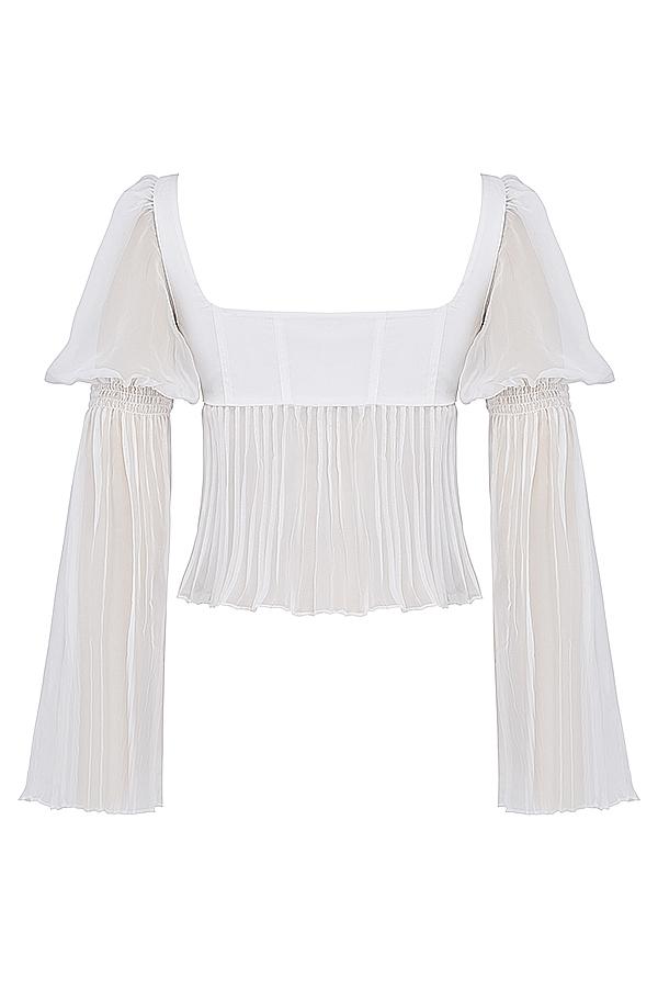 Lucie  white pleated top Product Image