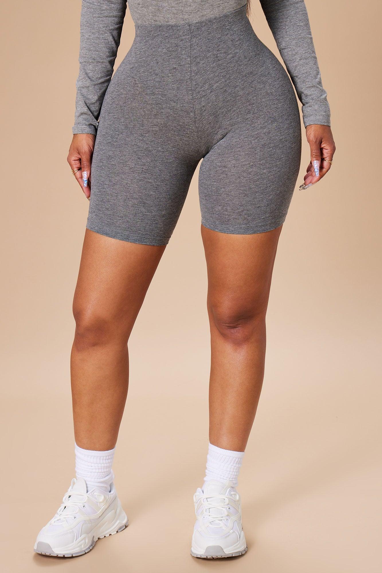 Natalee Biker Shorts - Grey Product Image
