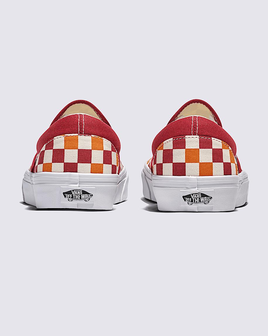 Classic Slip-On Checkerboard Shoe in Red / White| Vans US Product Image