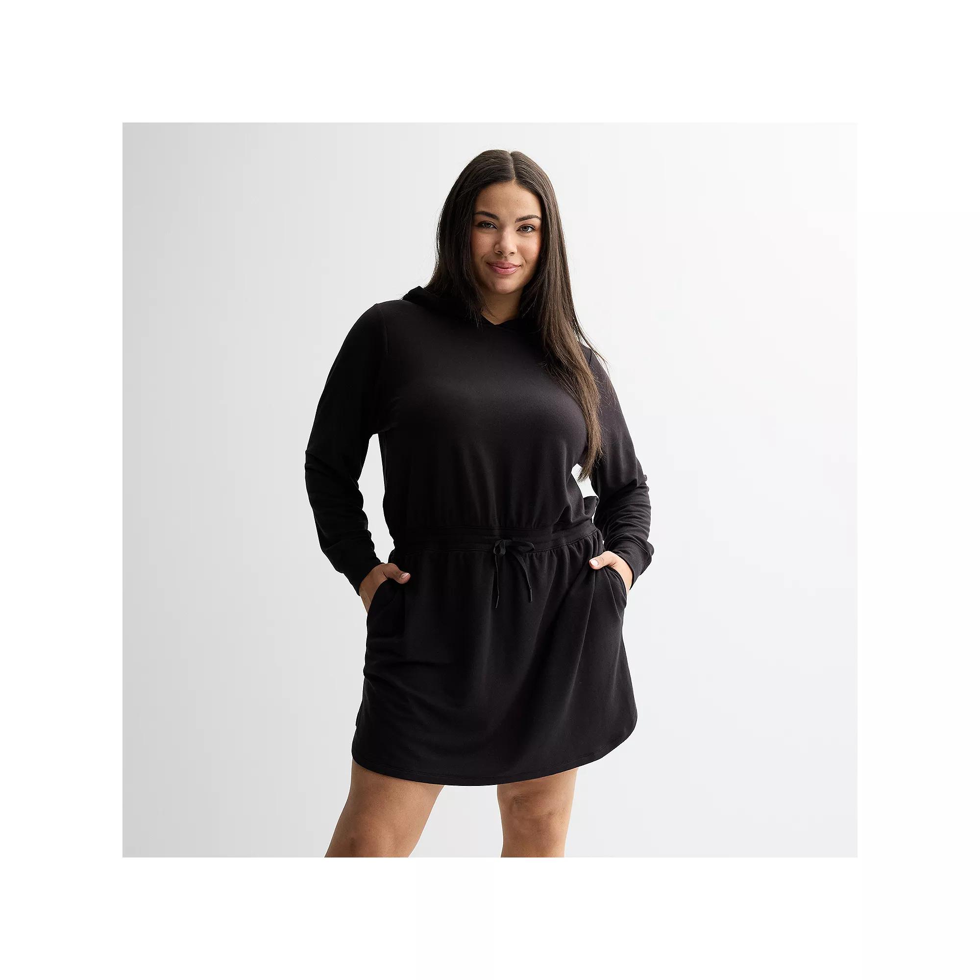 Plus Size Tek Gear® French Terry Dress, Women's, Size: 4XL, Mineral Black Product Image
