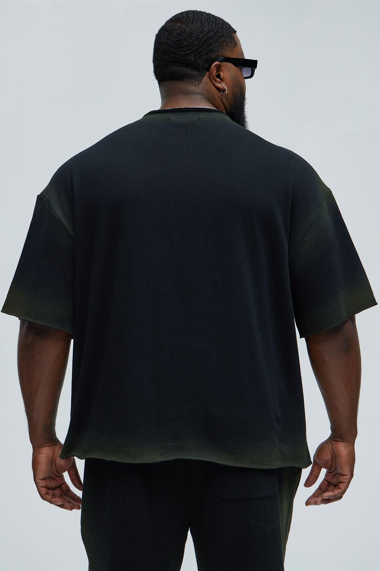 Tyson Blurred Lines Relaxed Fleece Tee - Black Product Image