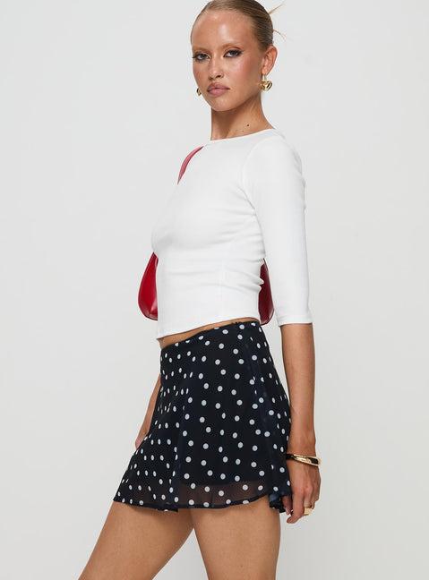 Dapple Bias Mini Skirt Black Polka Dot Product Image