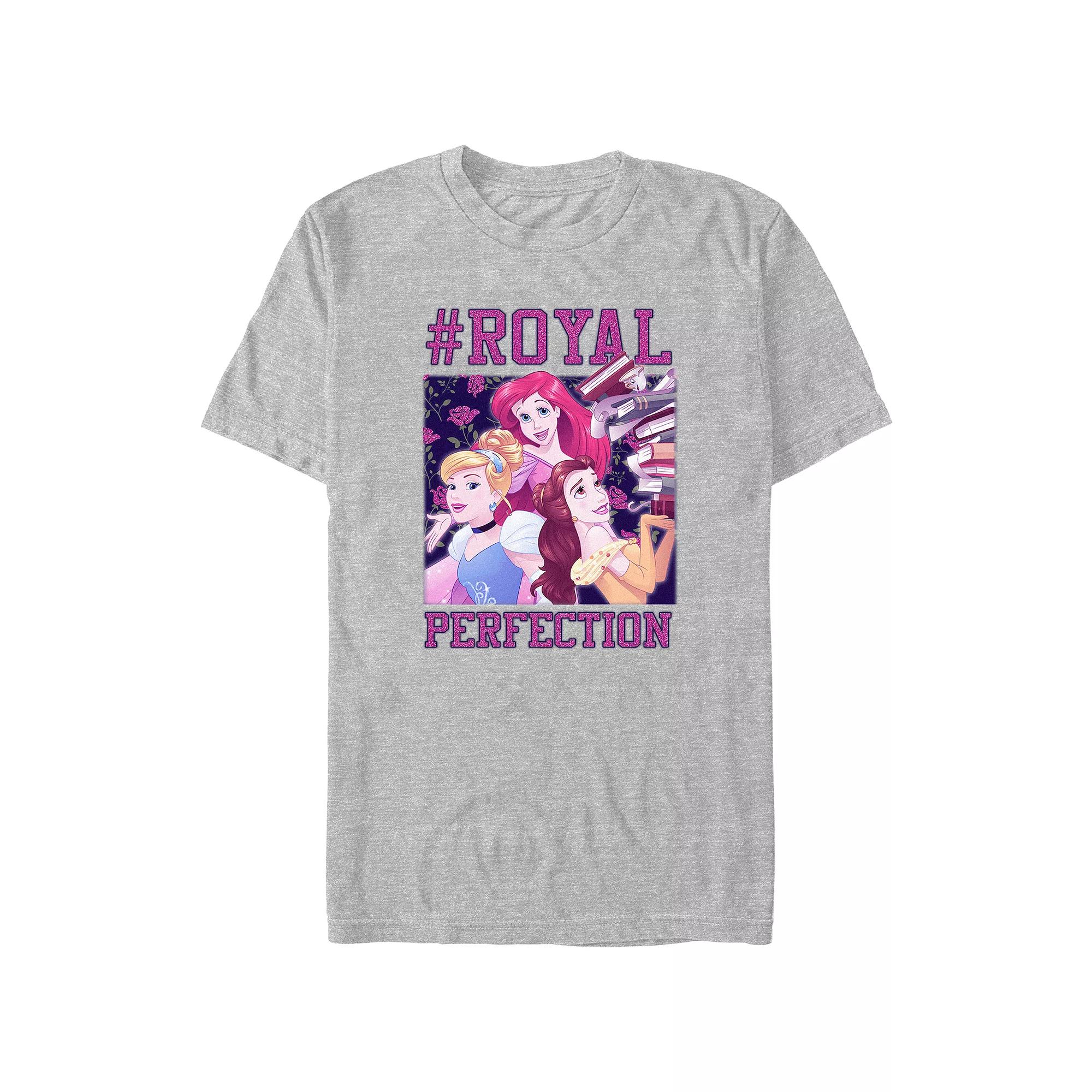 Disney's Cinderella, Ariel & Belle Princess #Royal Perfection Juniors' Boyfriend Graphic Tee, Women's,  Product Image