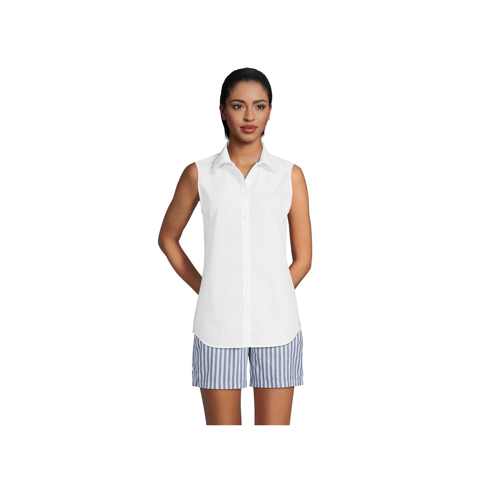 Women's Lands' End Wrinkle Free No Iron Sleeveless Shirt,  Product Image