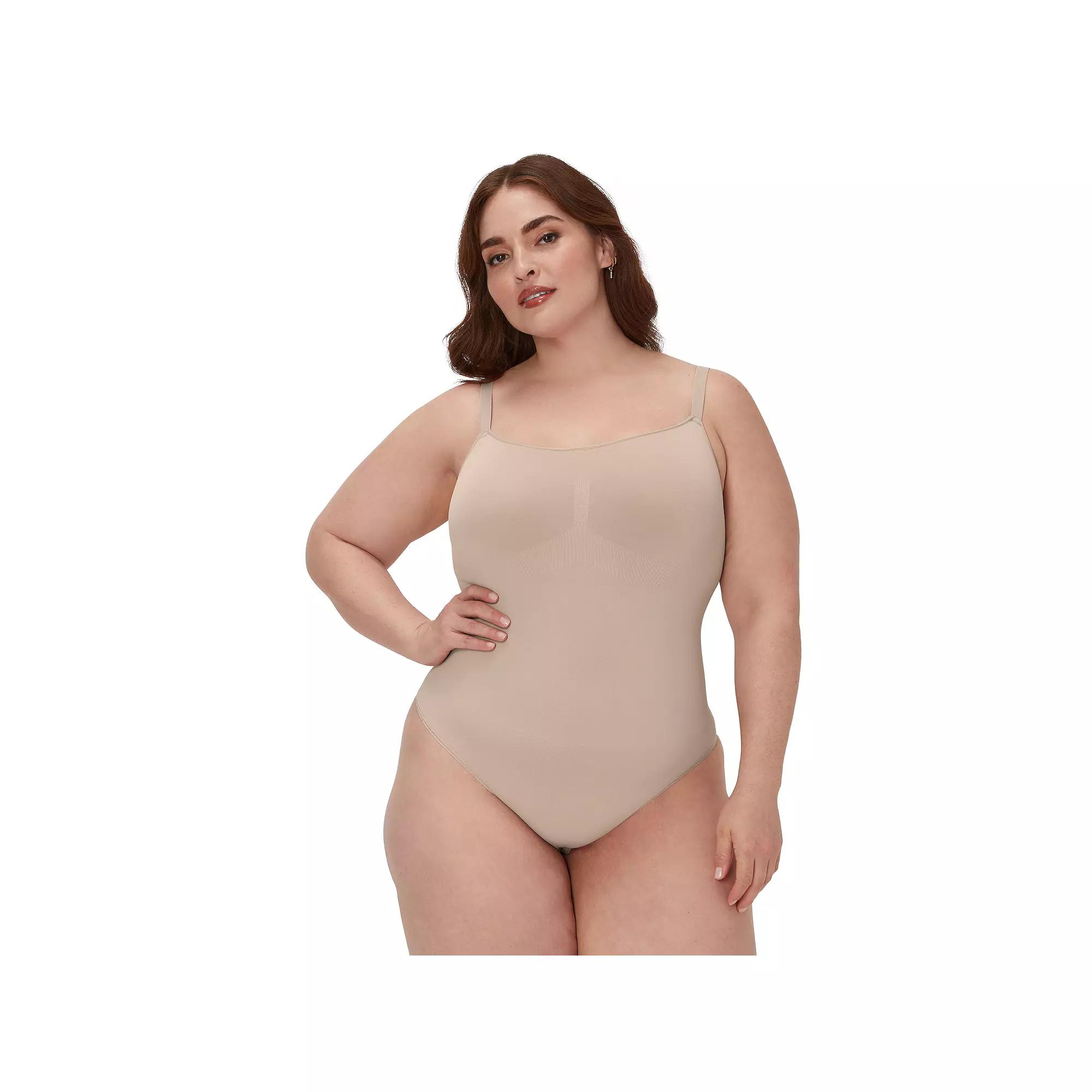 Women's Maidenform® Seamless Thong Bodysuit DMS830, Size: Medium, Evening Blush Product Image