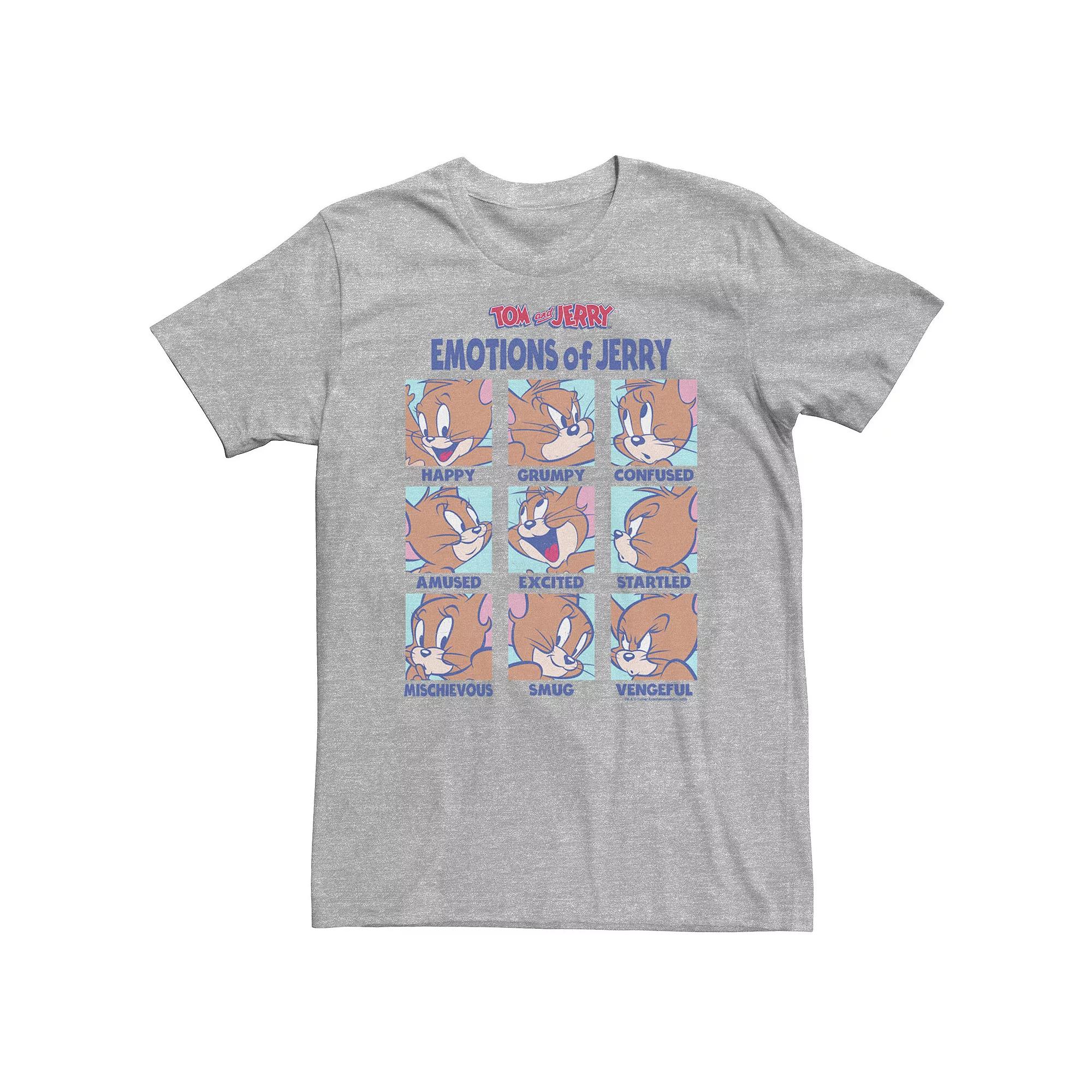 Big & Tall Tom And Jerry Emotions Of Jerry Box Up Tee, Men's,  Product Image