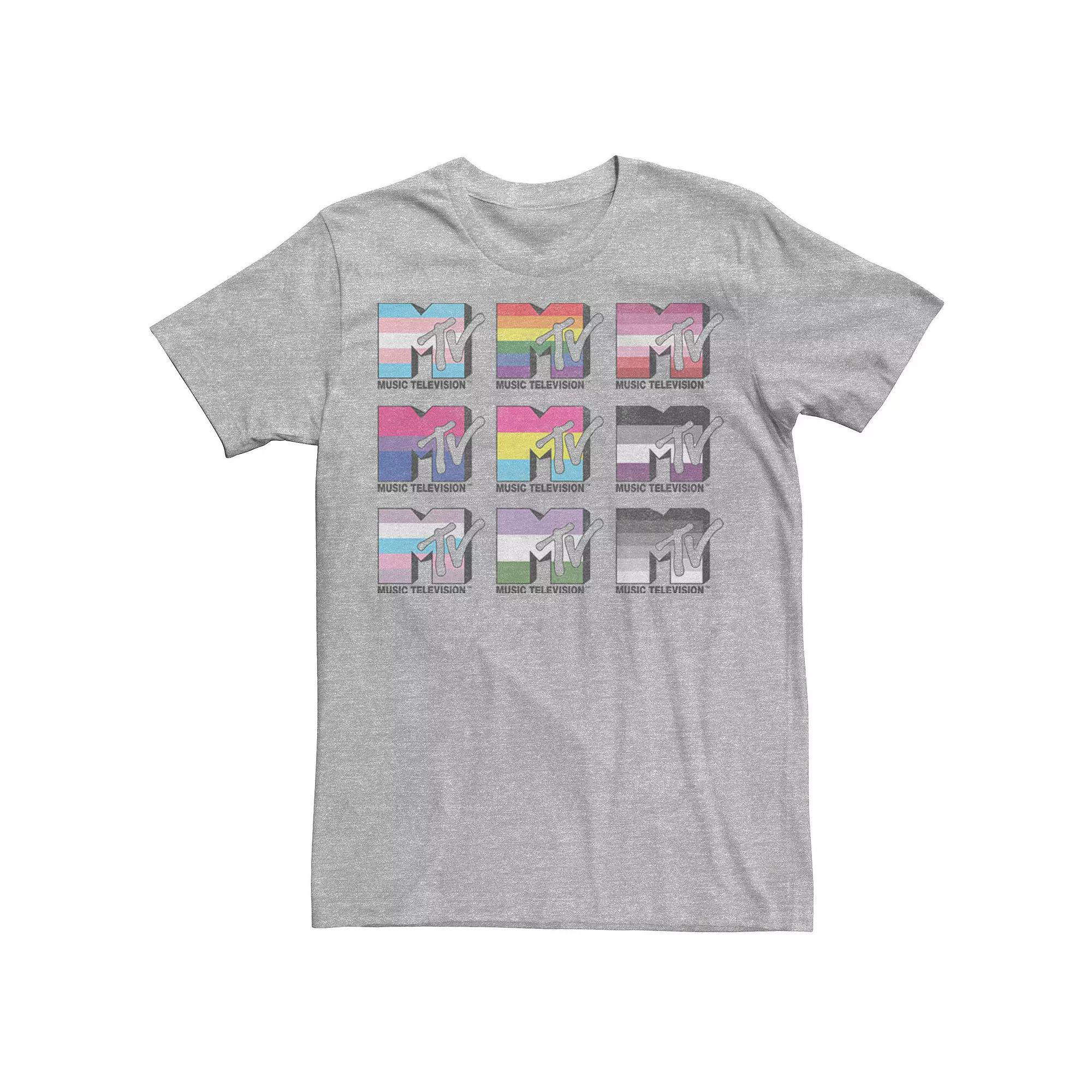 Men's MTV Music Television Pride Flag Logos Tee,  Product Image