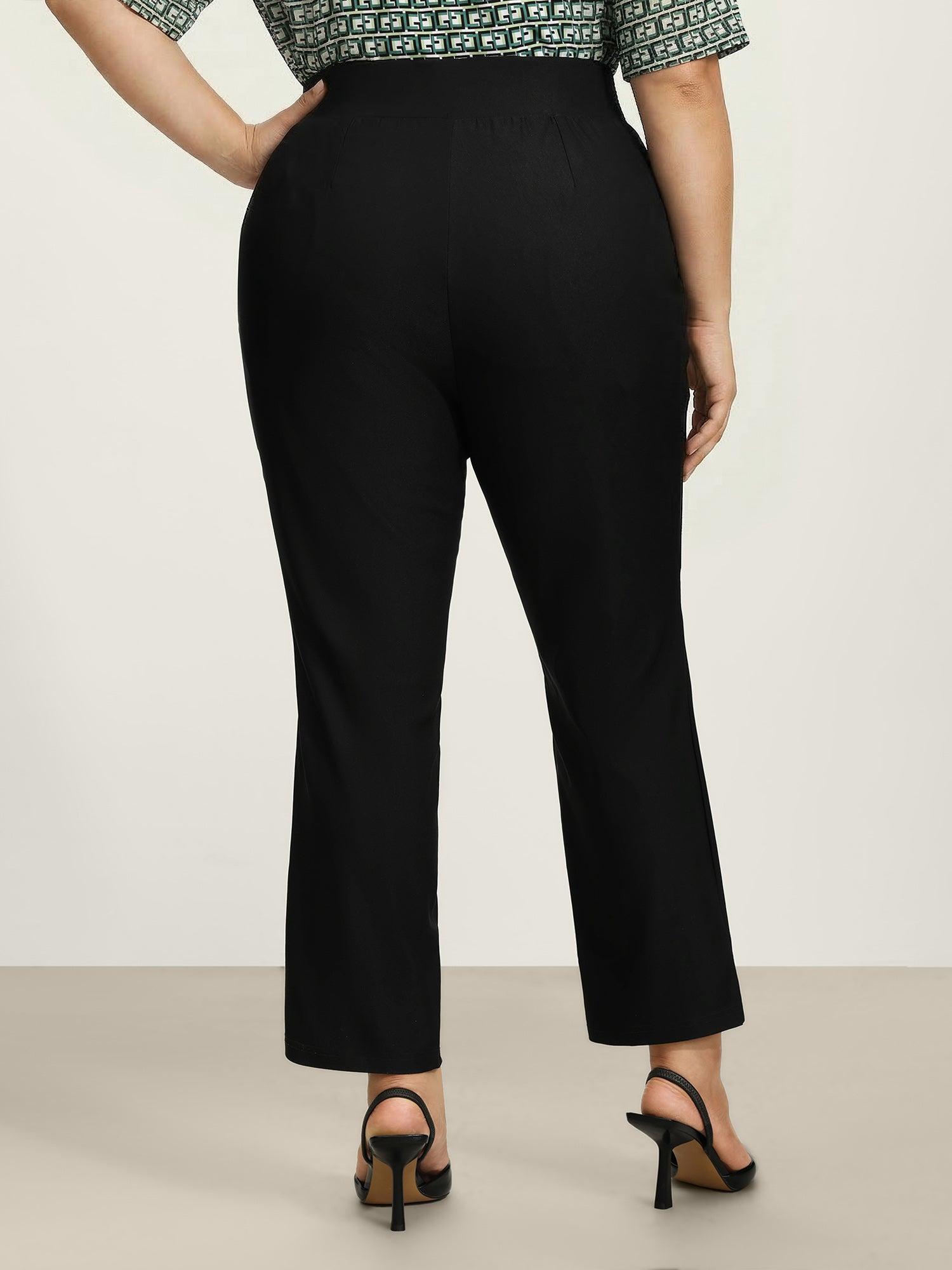 Rivets Wide Waistband Stretchy Pants Female Product Image