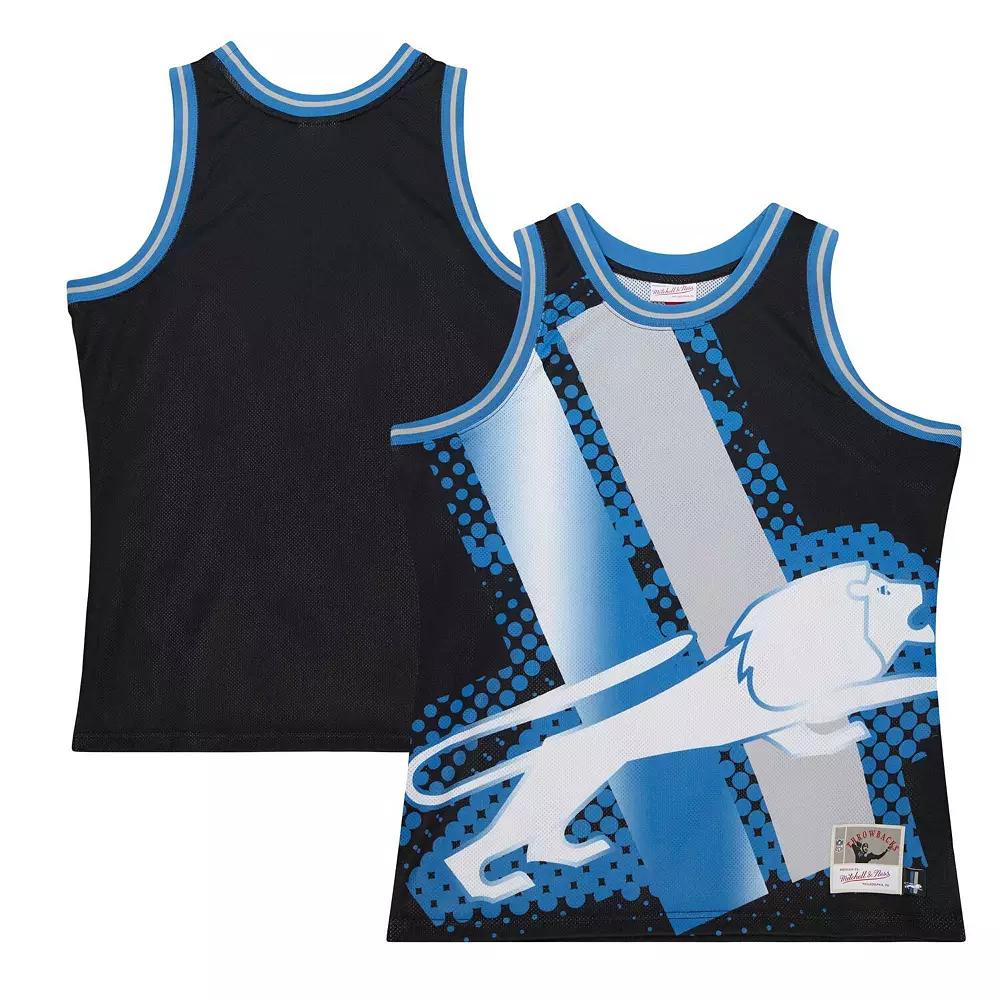 Men's Mitchell & Ness Black Detroit Lions Big Face 7.0 Fashion Tank Top,  Product Image