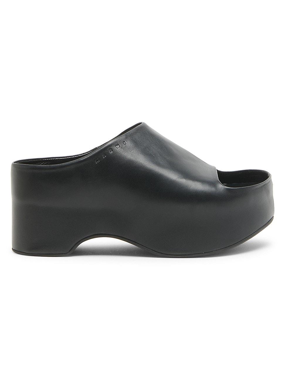 Womens 45MM Monochromatic Leather Clog Sandals Product Image