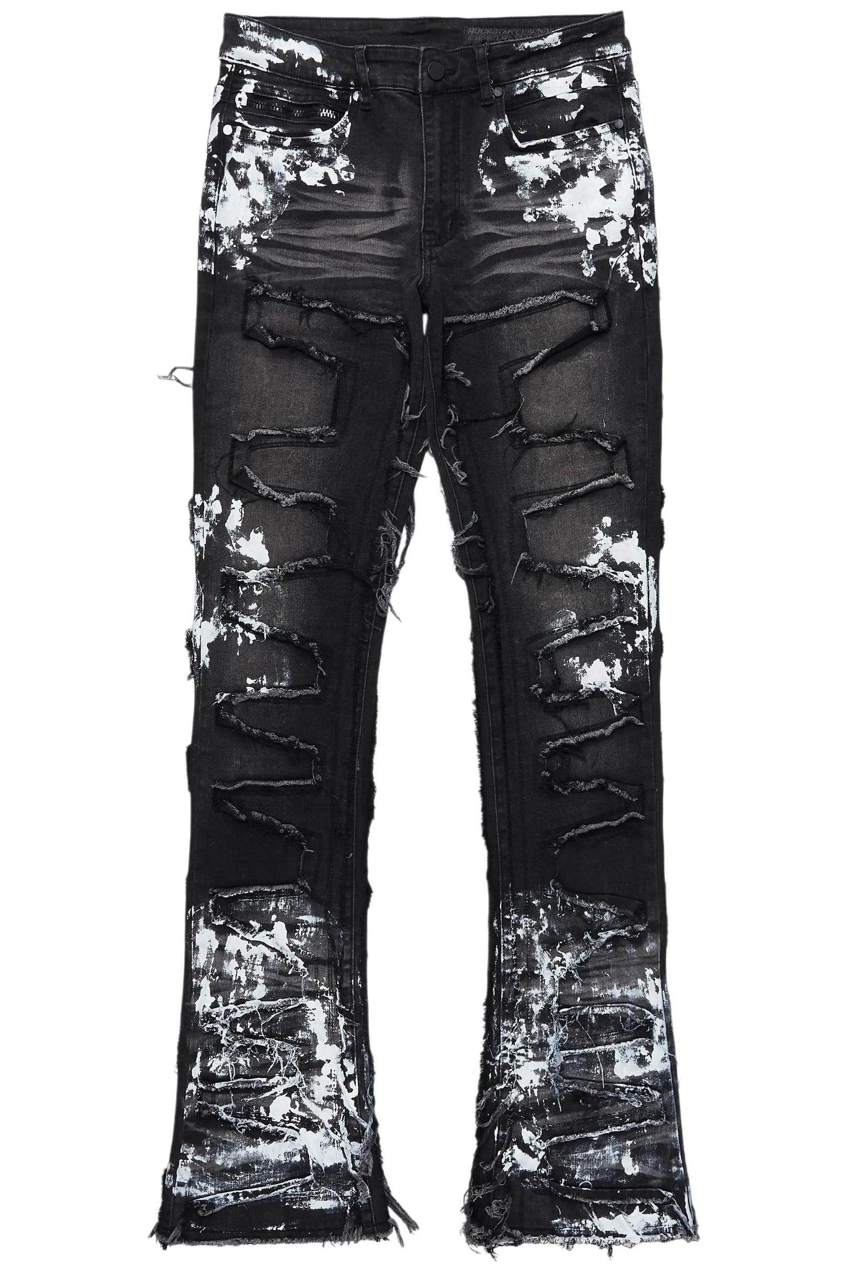 Kodak Grey/White Painter Stacked Flare Fringe Jean Male Product Image