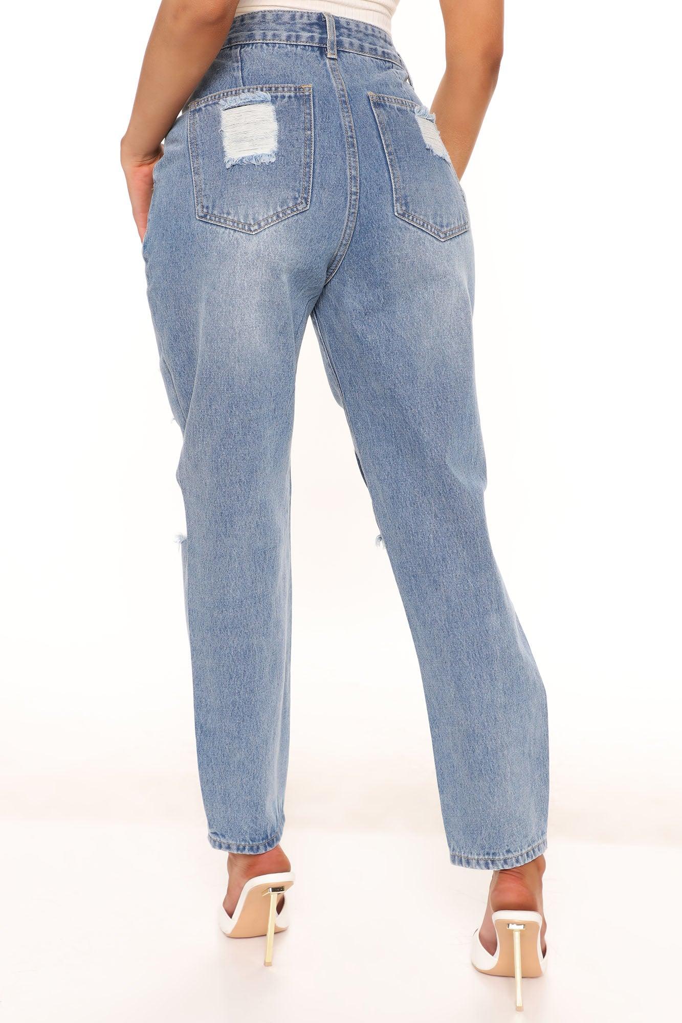 Crossover Mom Jeans - Medium Blue Wash Product Image