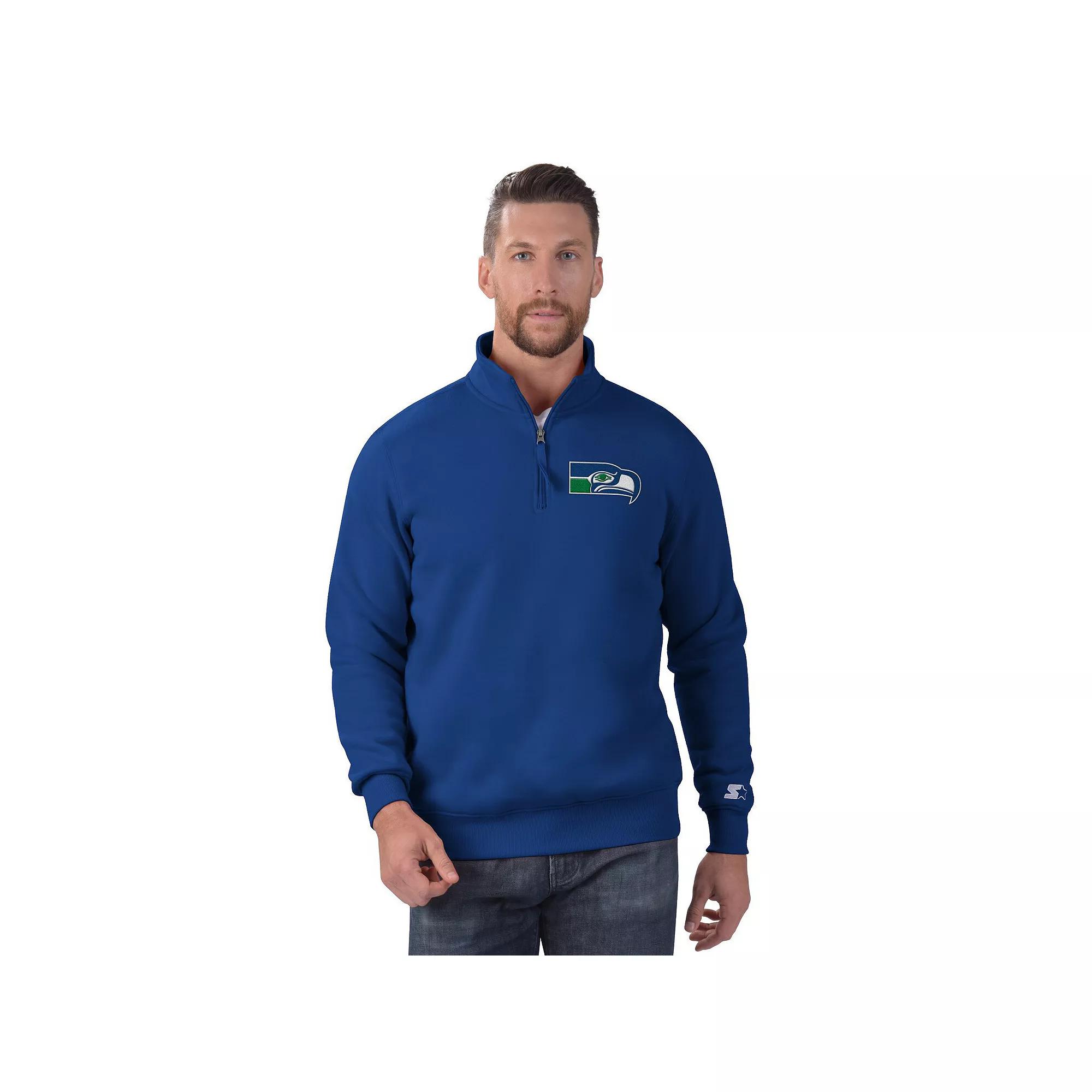 Men's Starter Red Kansas City Chiefs Classic Quarter-Zip Pullover Sweatshirt,  Product Image