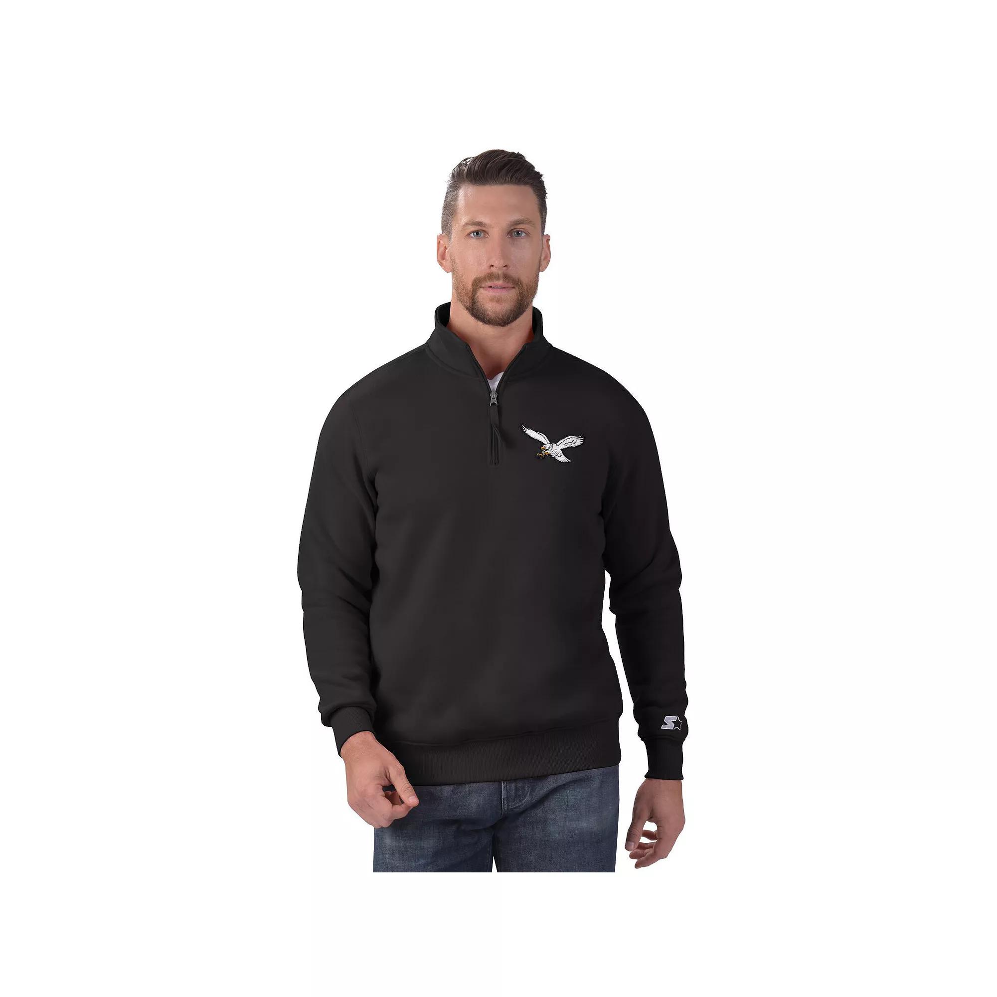 Men's Starter Black Baltimore Ravens Classic Quarter-Zip Pullover Sweatshirt,  Product Image