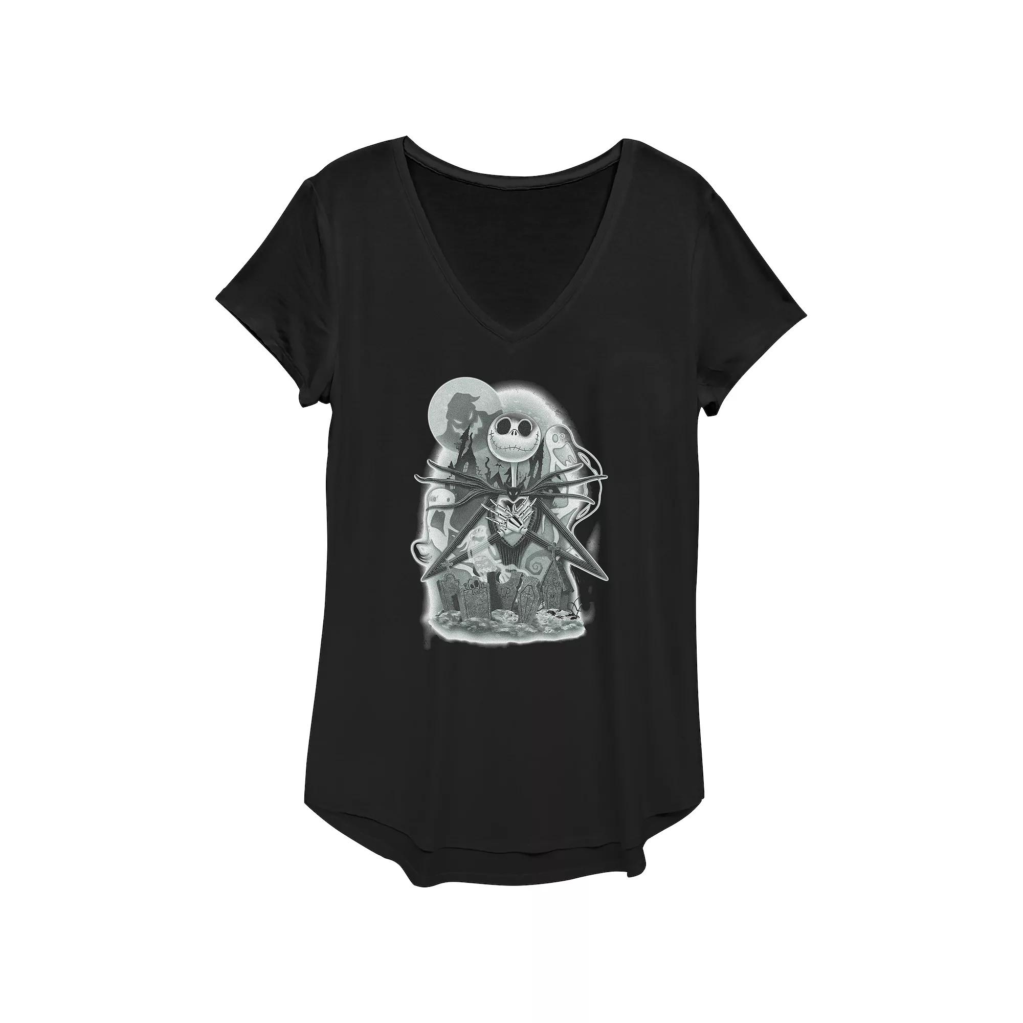 Disney's The Nightmare Before Christmas Jack Skellington Cemetery Women's Graphic Tee,  Product Image