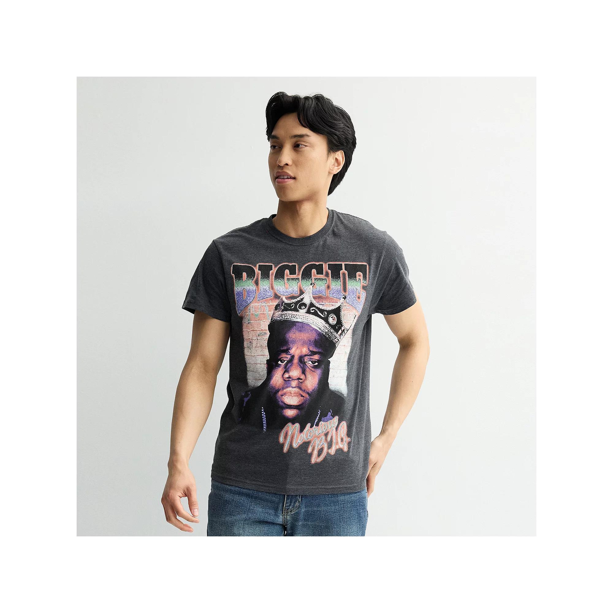 Men's Notorious B.I.G. Biggie Crown Graphic Tee, Size: XL, Grey Product Image