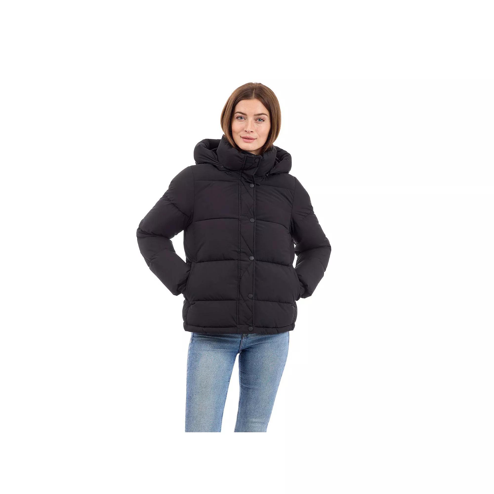 Women's BCBGeneration Short Hooded Puffer Jacket, Size: XL, Brown Product Image