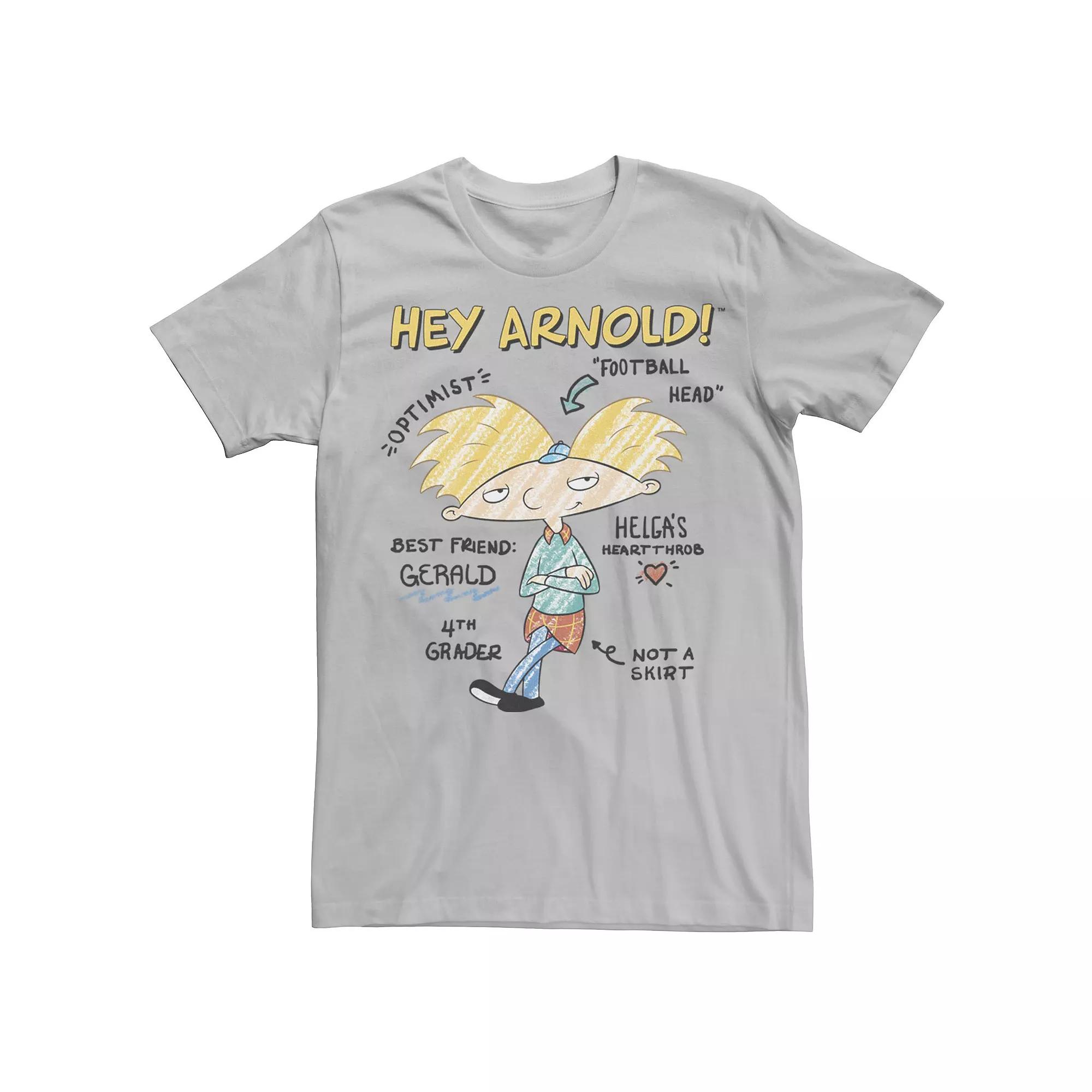 Men's Hey Arnold Attribute Diagram Sketch Tee,  Product Image