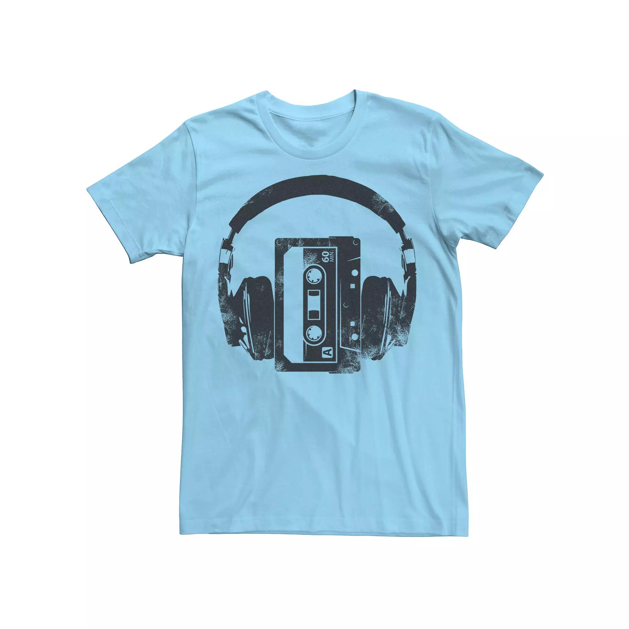Mens Music For Life Headphones Cassette Graphic Tee Product Image