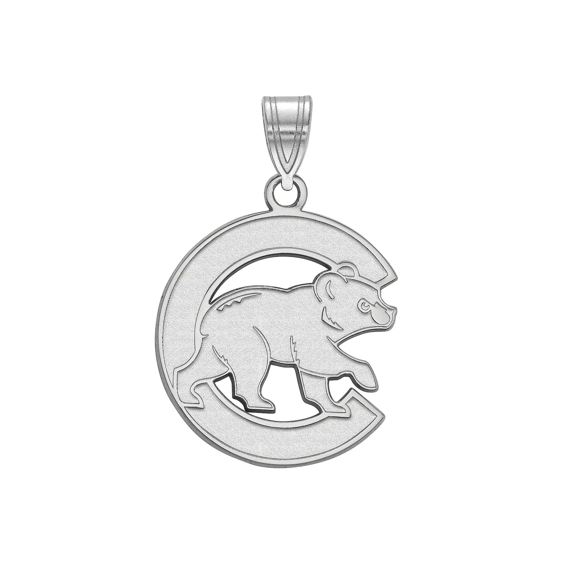 LogoArt Sterling Silver Chicago Cubs Large Walking Bear Pendant, Women's, Size: 25MM Product Image