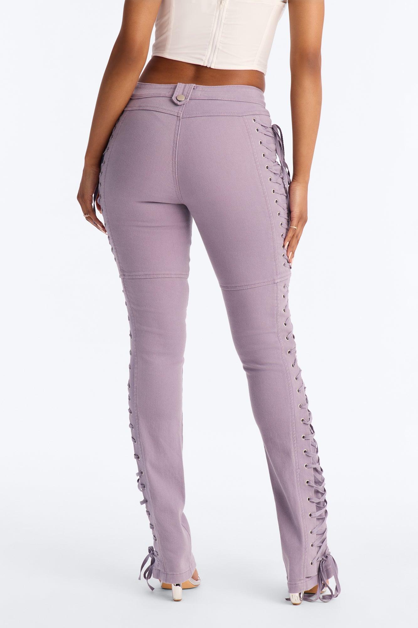 After Hours Lace Up Flare Pant - Lilac Female Product Image